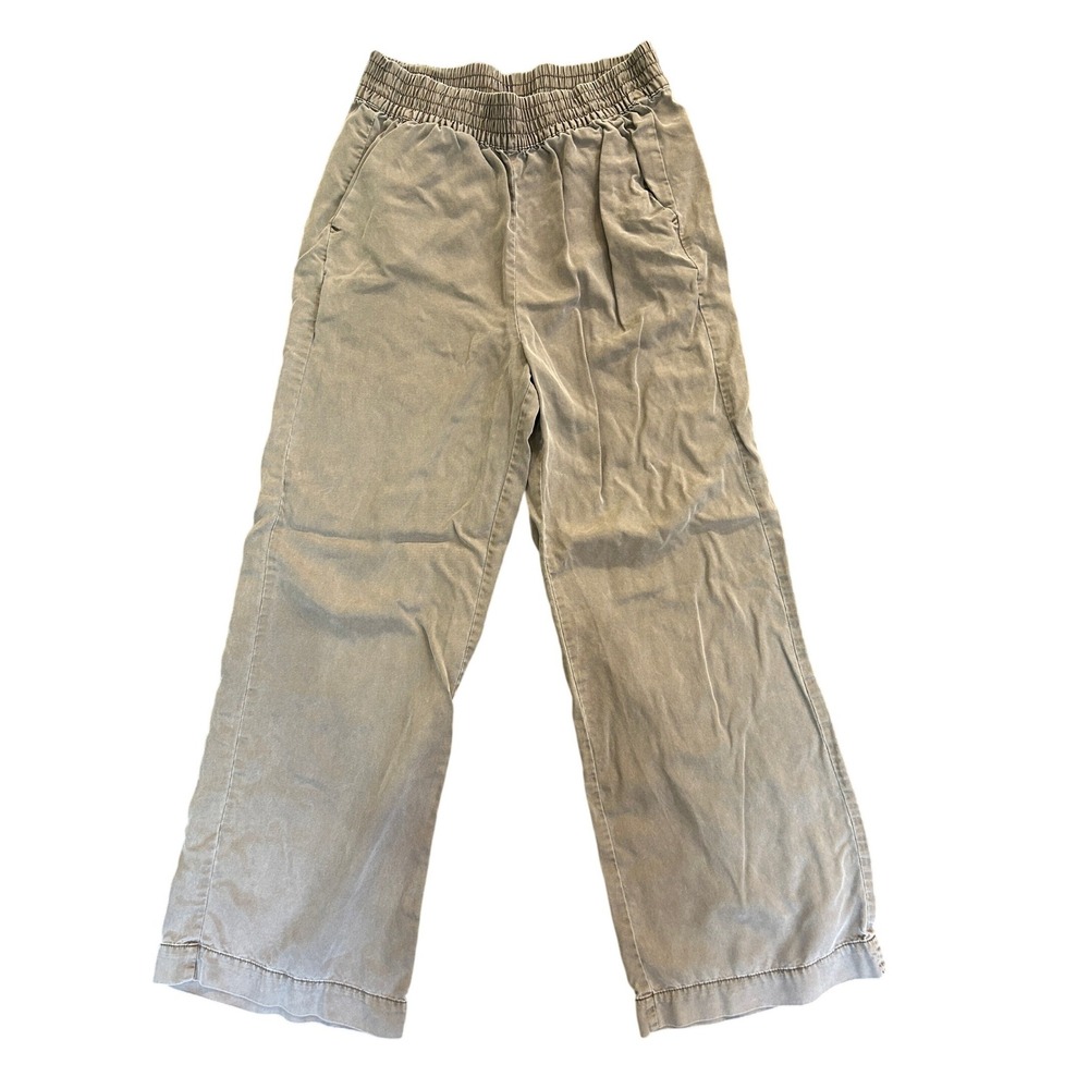 Gap Pull-On Tencel Lyocell Pants Washed Olive Straight Leg Size S
